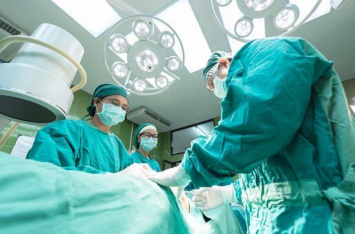 Doctors operating on a patient
